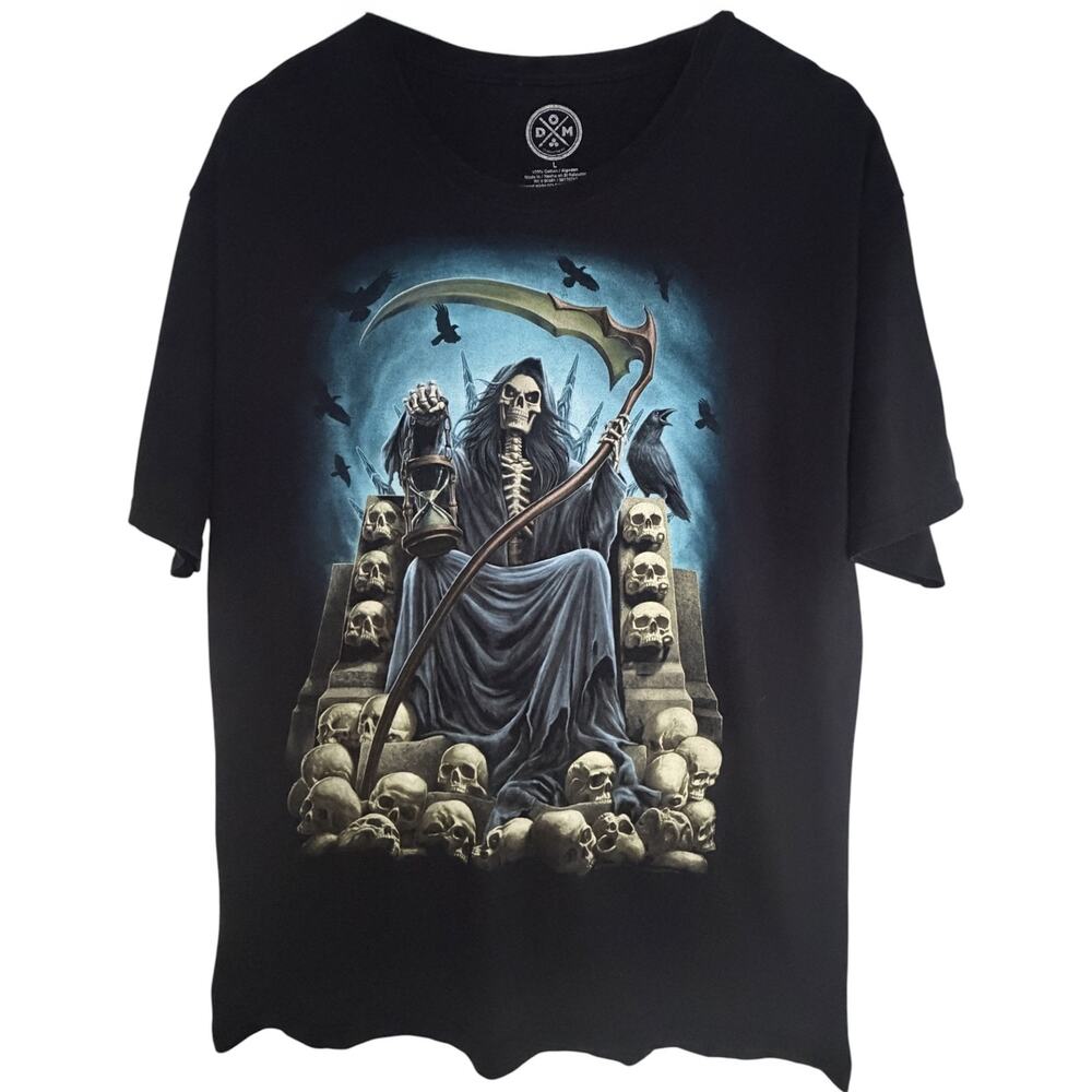 DOM Men’s Grim Reaper Graphic T-Shirt Large Black